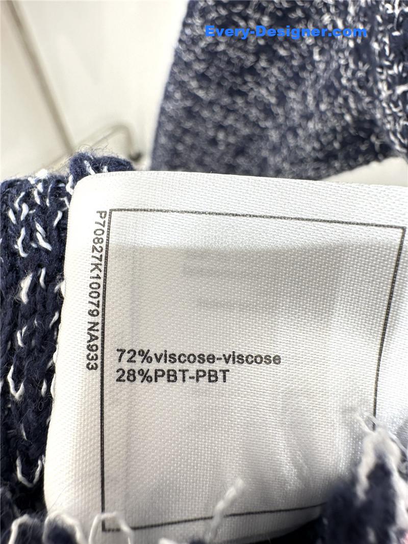 Ch**el check multiple colors jacket navy