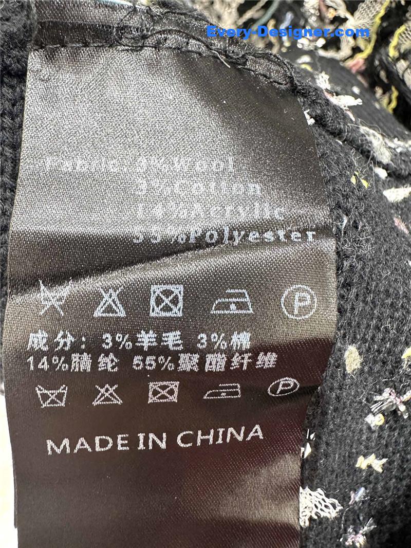 Ch**el tassel blend cardigan black and white