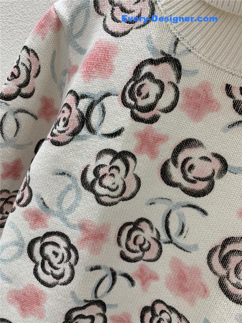 Ch**el printing turtleneck knit sweater