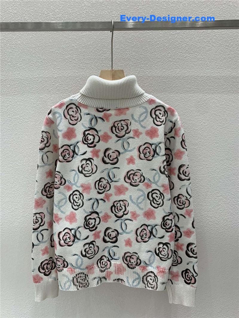 Ch**el printing turtleneck knit sweater