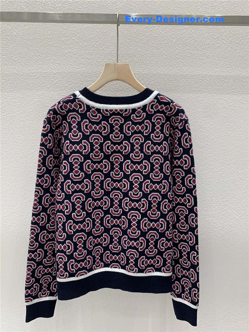 Gvc*1 v-neck jacquard cardigan black