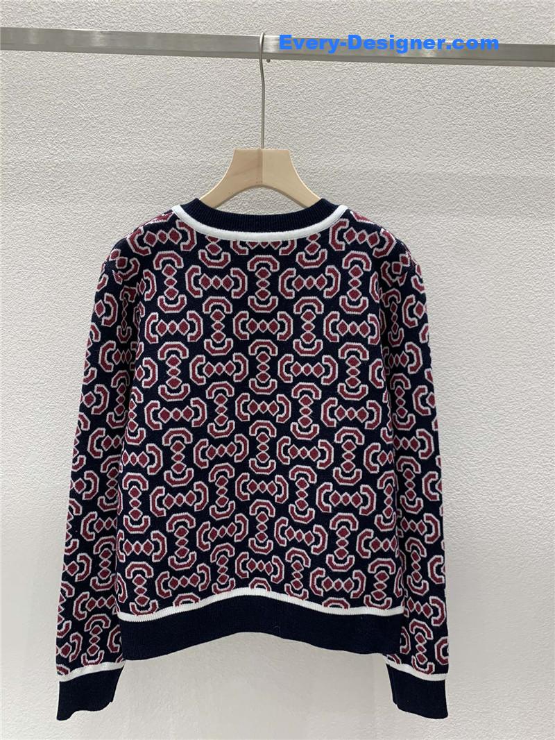 Gvc*1 contrast jacquard cardigan black