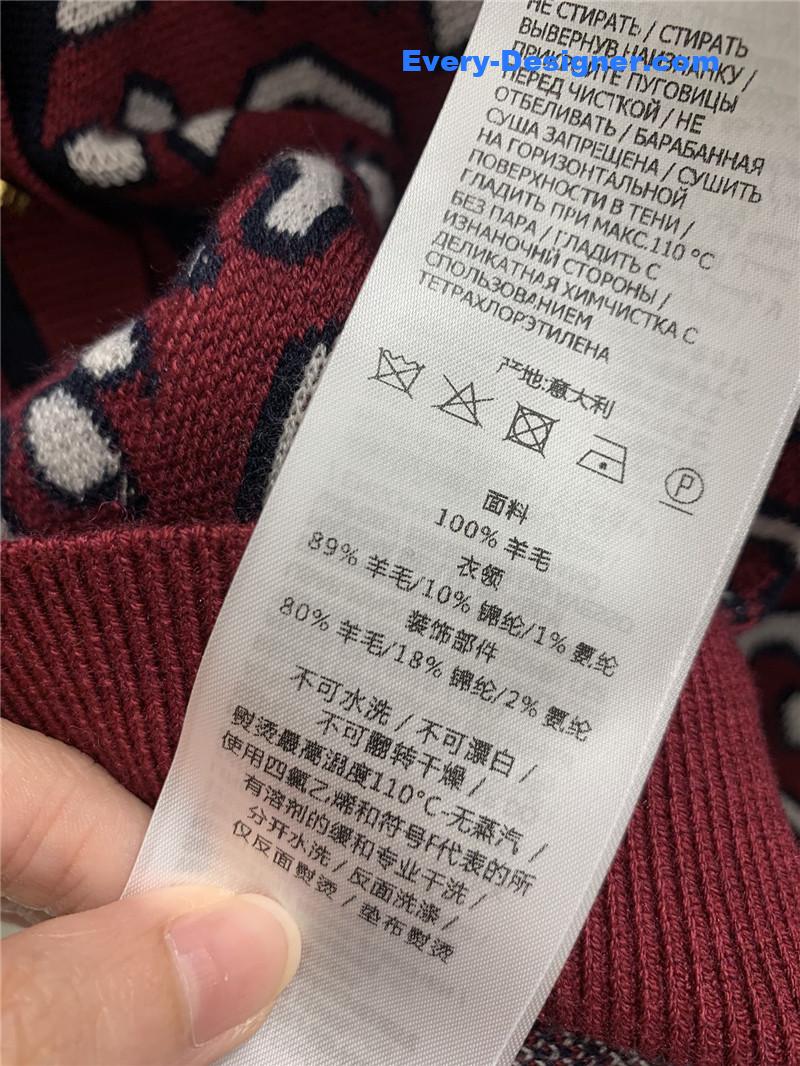 Gvc*1 retro jacquard cardigan red