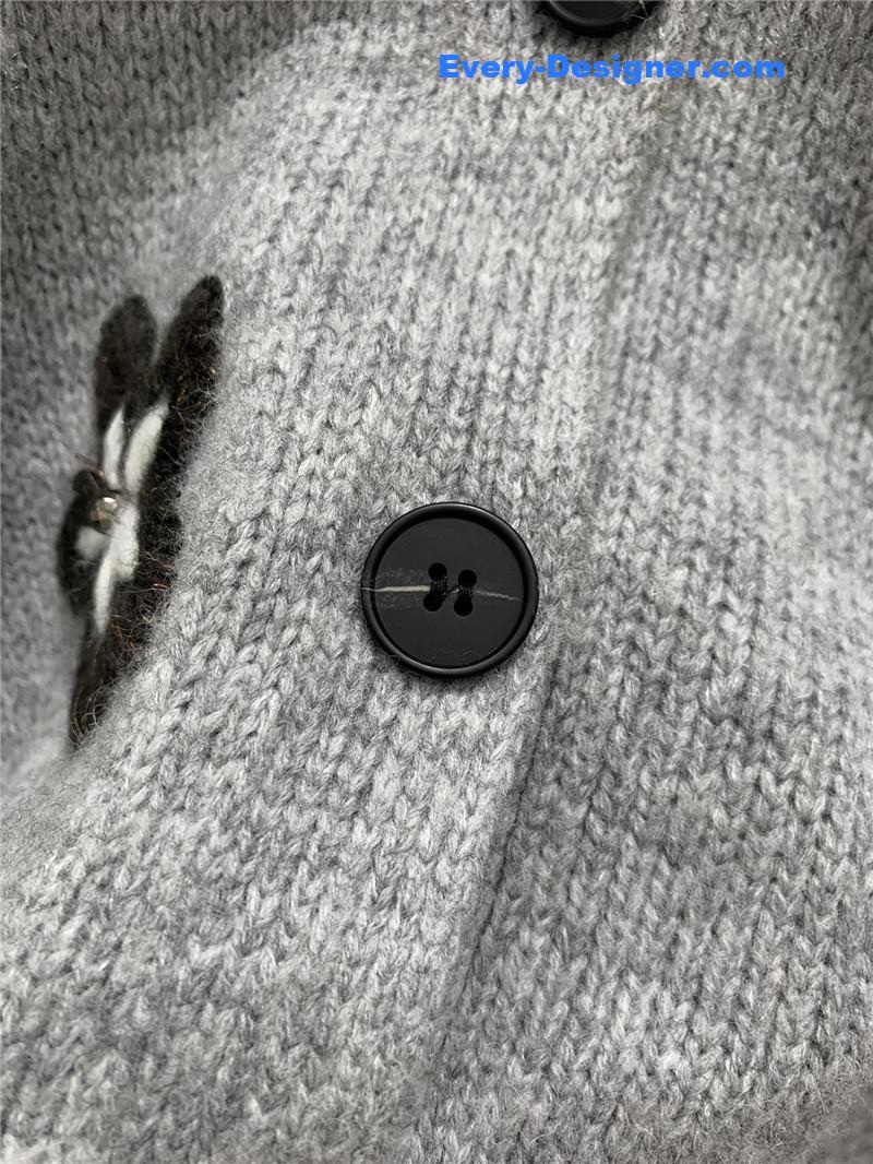 Va1e*ntin0 floral embellished cardigan in grey