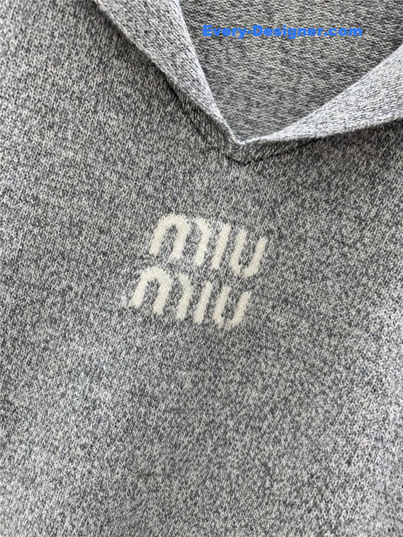 Miu Miu Sailor Collar Sweater Grey
