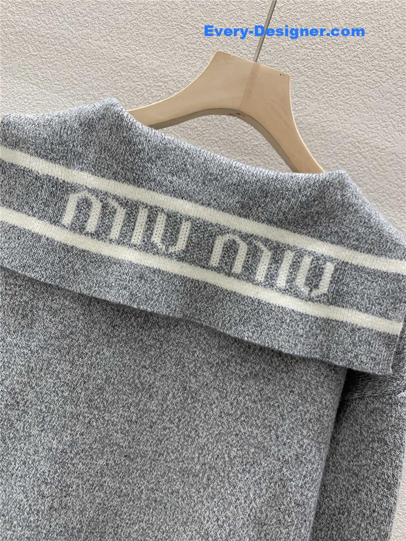 Miu Miu Sailor Collar Sweater Grey