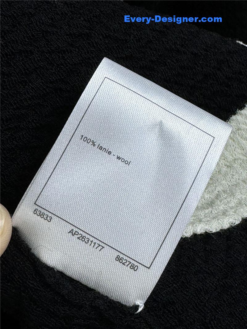 Ch**el contrast trim cardigan black