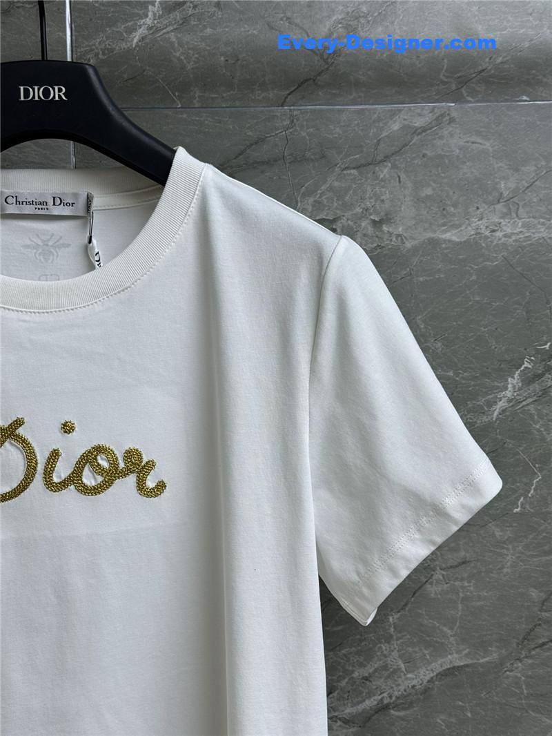 D10r gold thread embroidered t-shirt