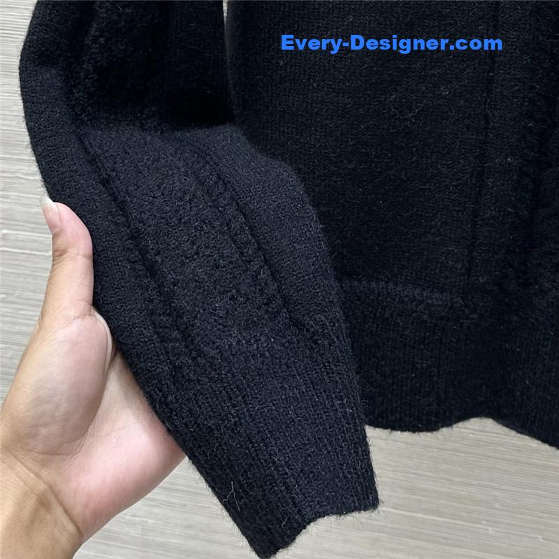 Ch**el hooded knitted sweater navy