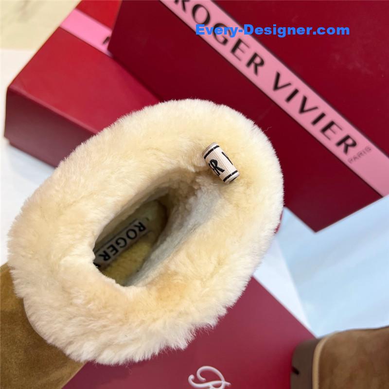 Roger Vivier Viv’ Brown Winter Suede Ankle Boots