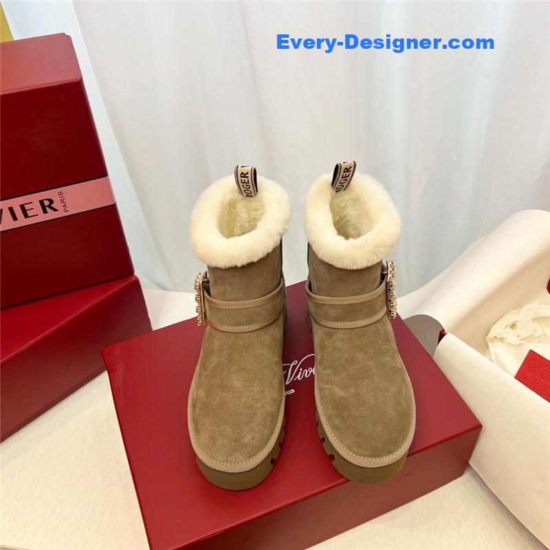 Roger Vivier Viv’ Winter Suede Ankle Boots