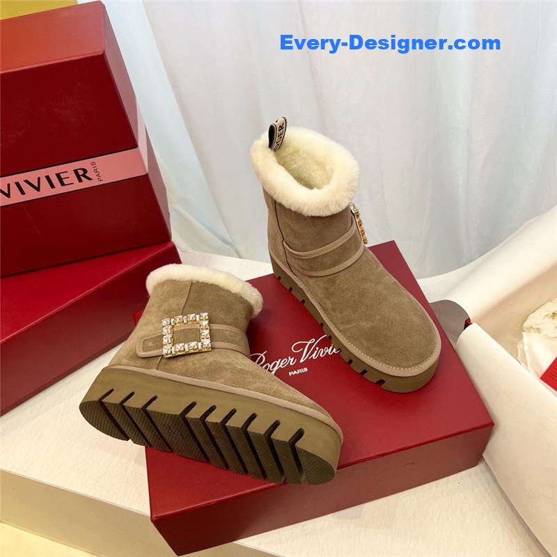 Roger Vivier Viv’ Winter Suede Ankle Boots