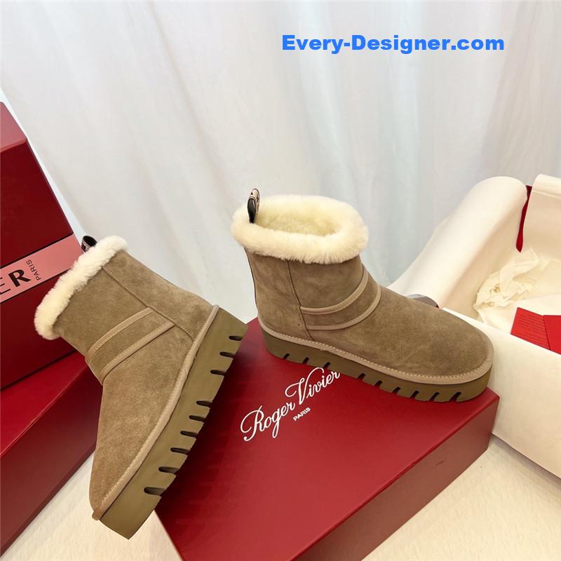 Roger Vivier Viv’ Winter Suede Ankle Boots