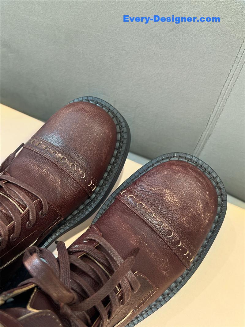 Miu Miu Runway Lace-Up Leather Boots