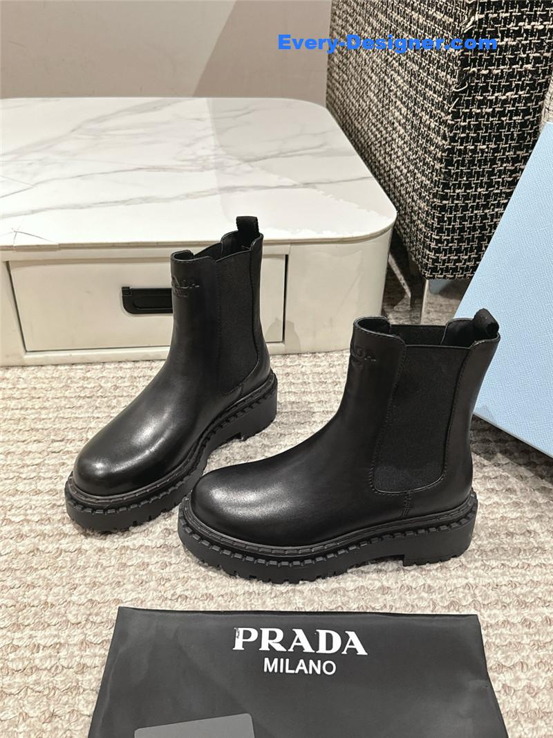 Prada Leather Chelsea Boots