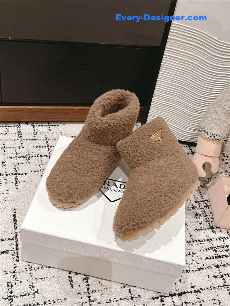 Pra*a brown shearling booties