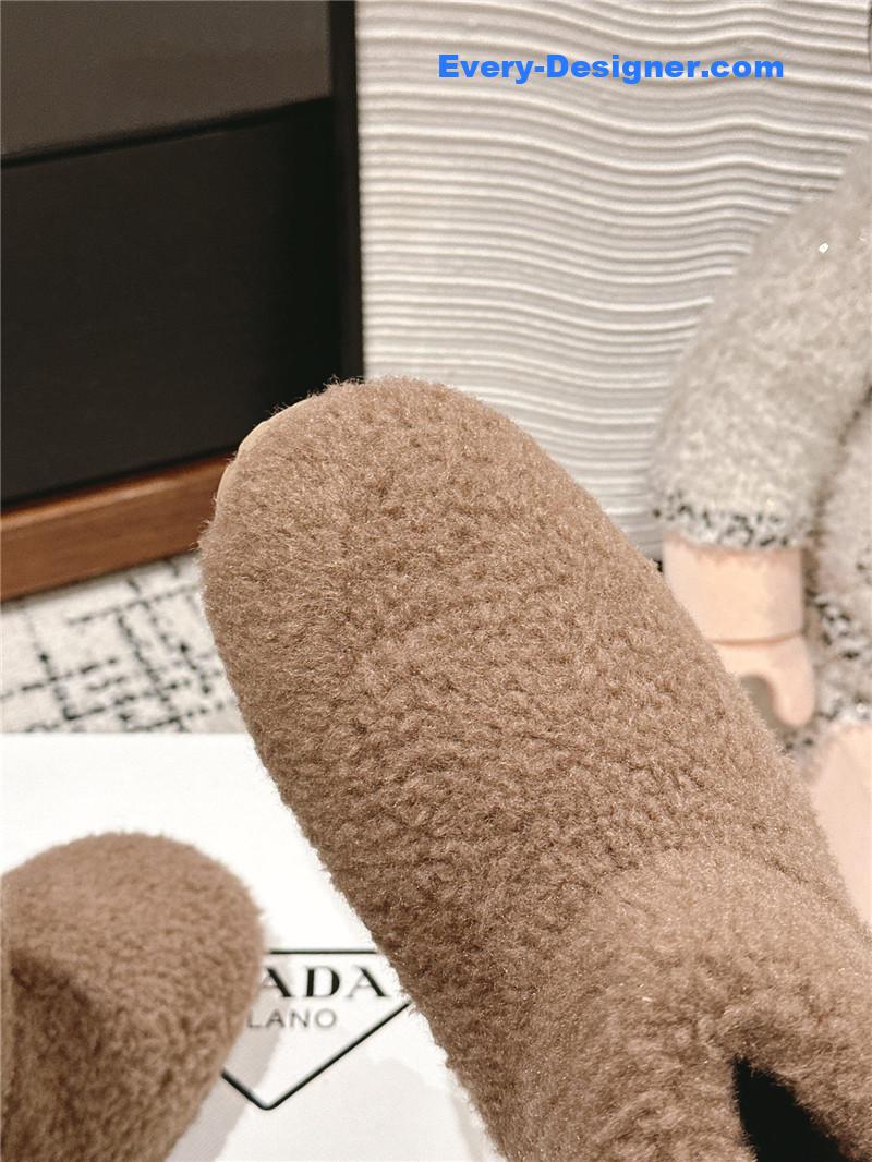 Pra*a brown shearling booties
