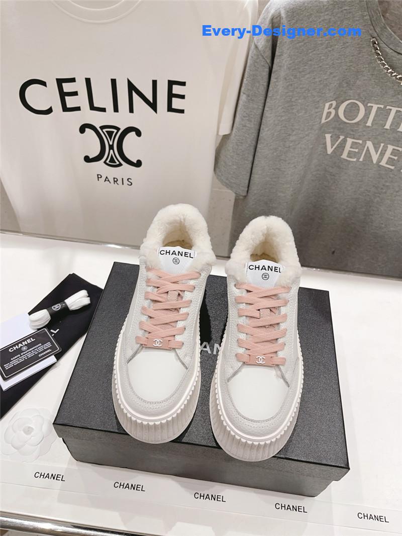 Ch**el lace-up platform sneakers