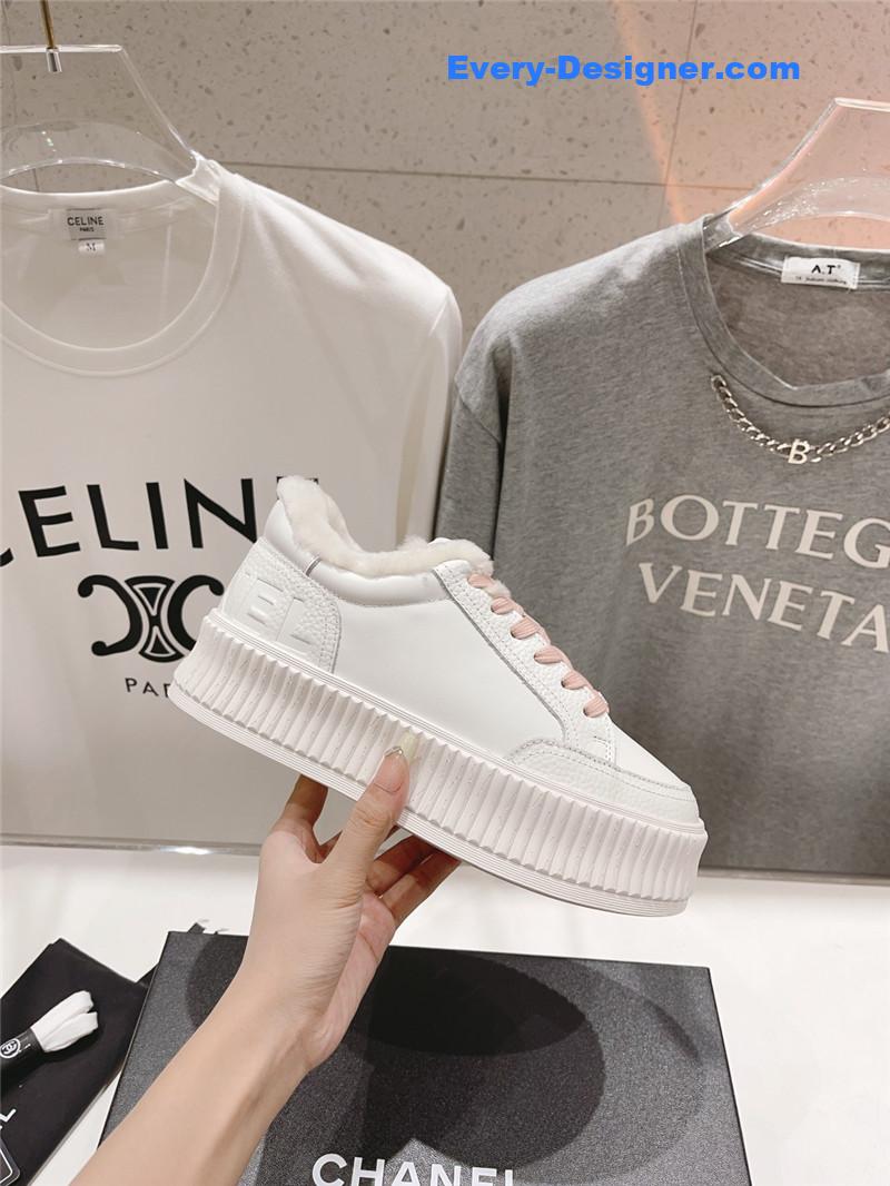 Ch**el lace-up platform sneakers