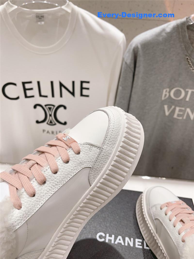 Ch**el lace-up platform sneakers