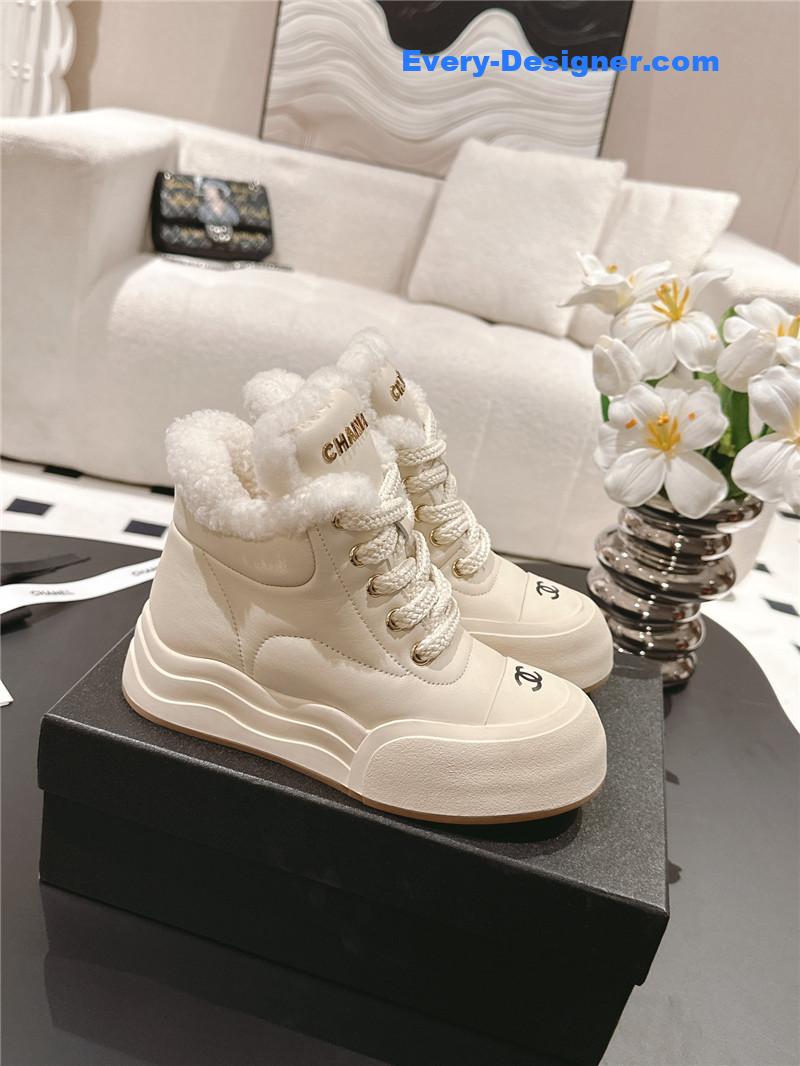 Ch**el winter high-top wool ankle boots