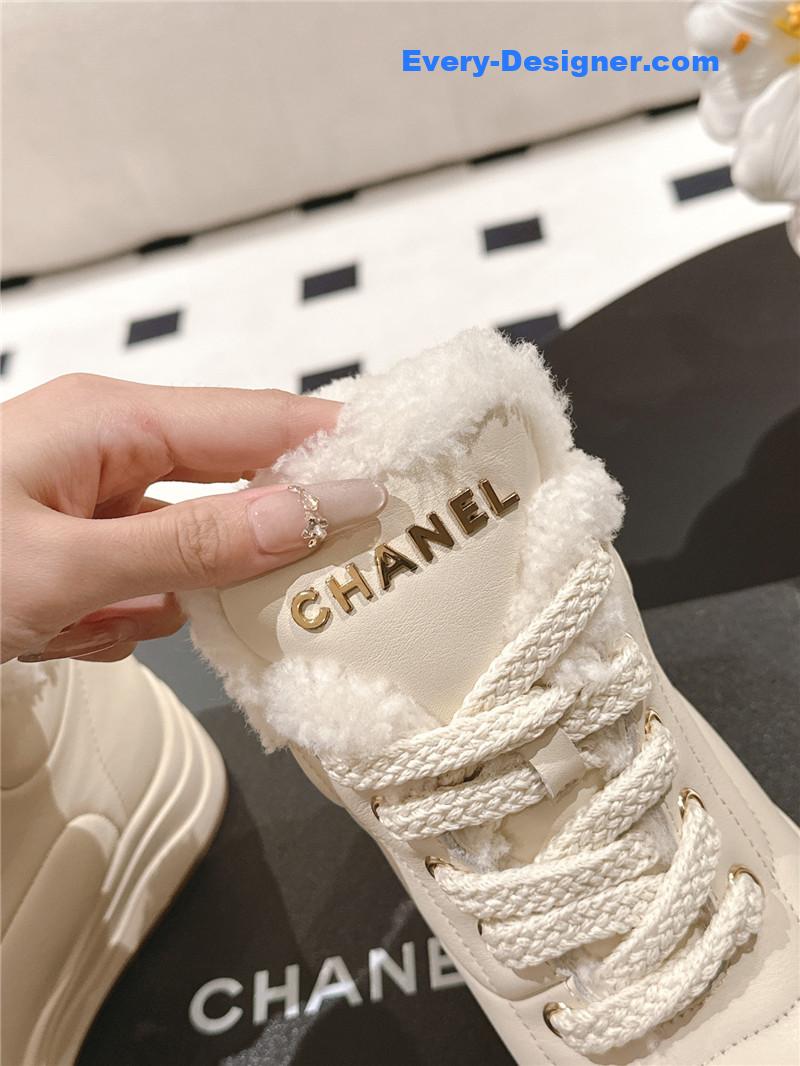 Ch**el winter high-top wool ankle boots