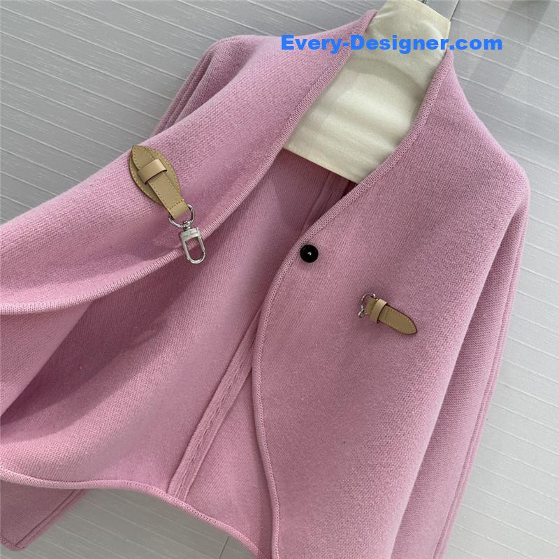 louis vuitton LV wool knitted cape coat