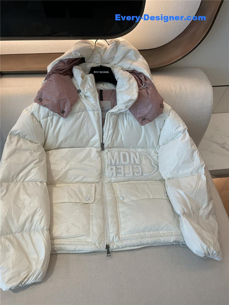 Moncler lettering hooded down jacket
