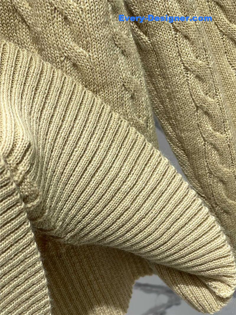 Va1e*ntin0 yellow cable-knit ruffled sweater