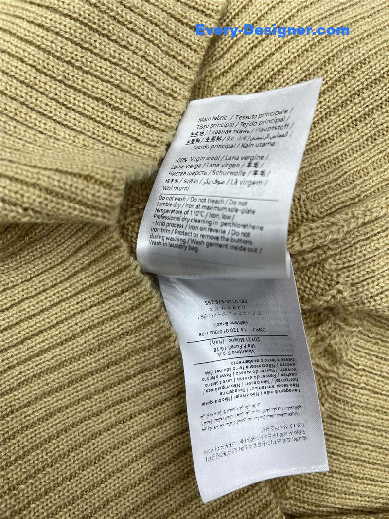 Va1e*ntin0 yellow cable-knit ruffled sweater