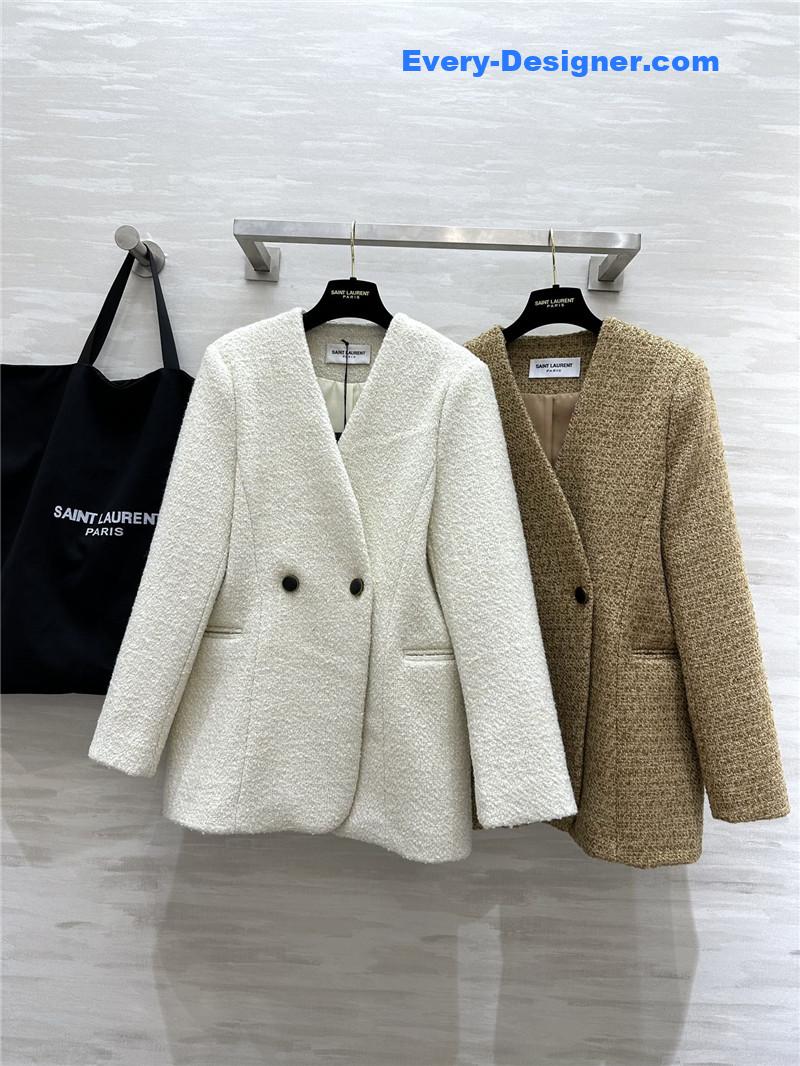 Y51 wool v-neck coat