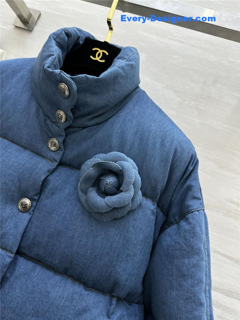 Ch**el denim jacket down coat