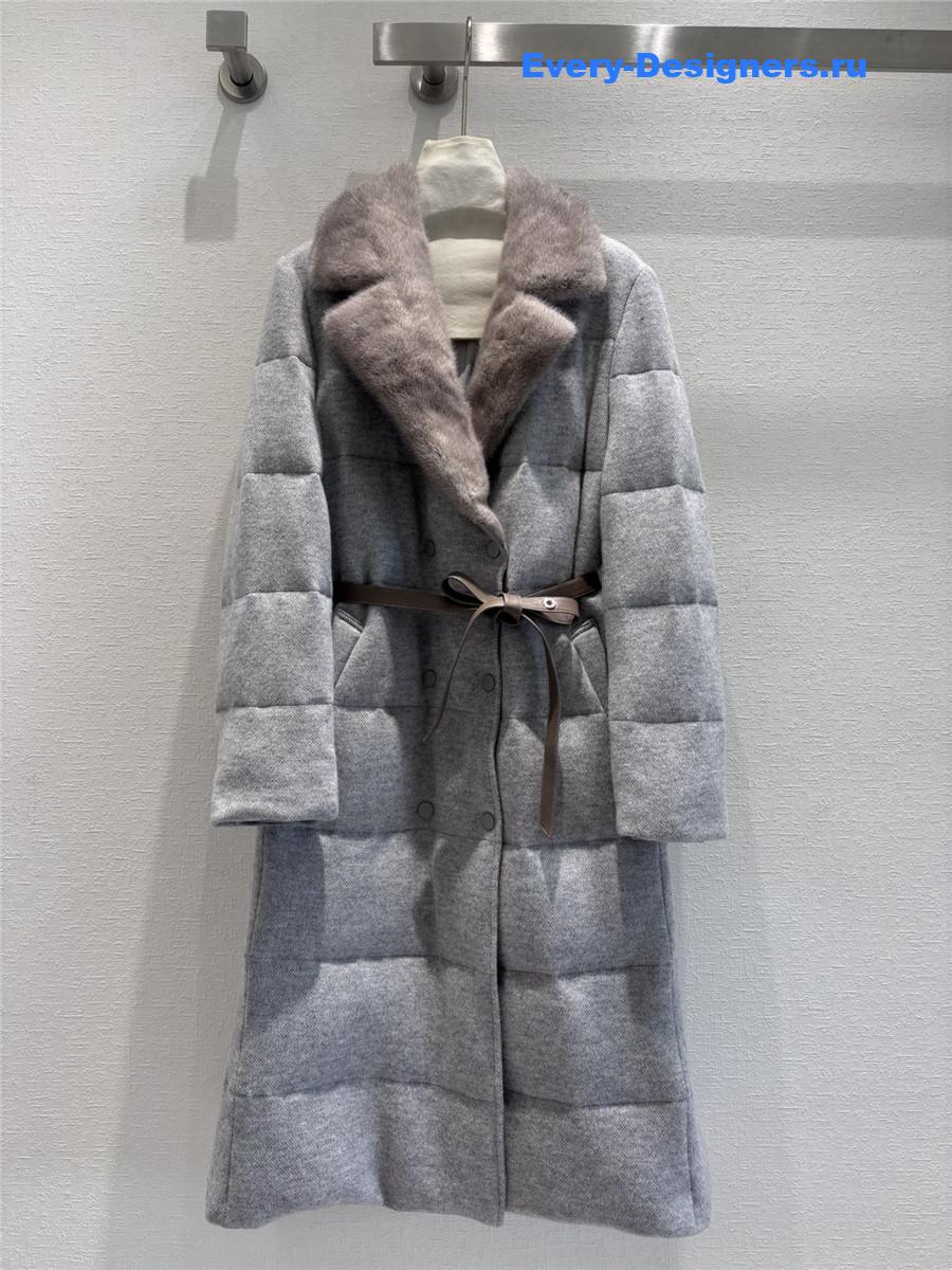 L0r0 P1ana wool cashmere mink down jacket