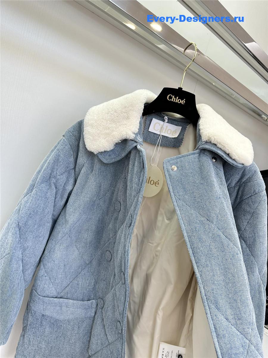 Chloé denim leather jacket