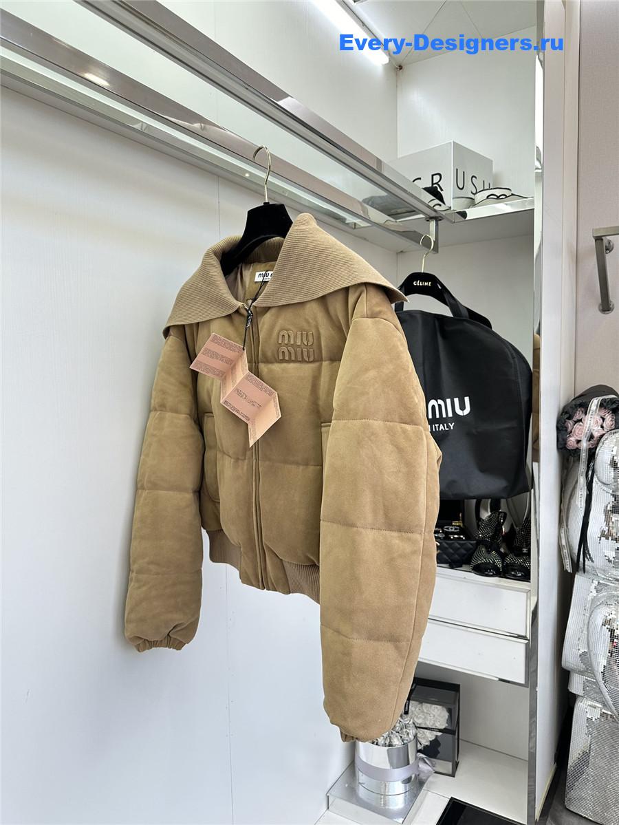 M1um1u maillard patchwork knitted jacket