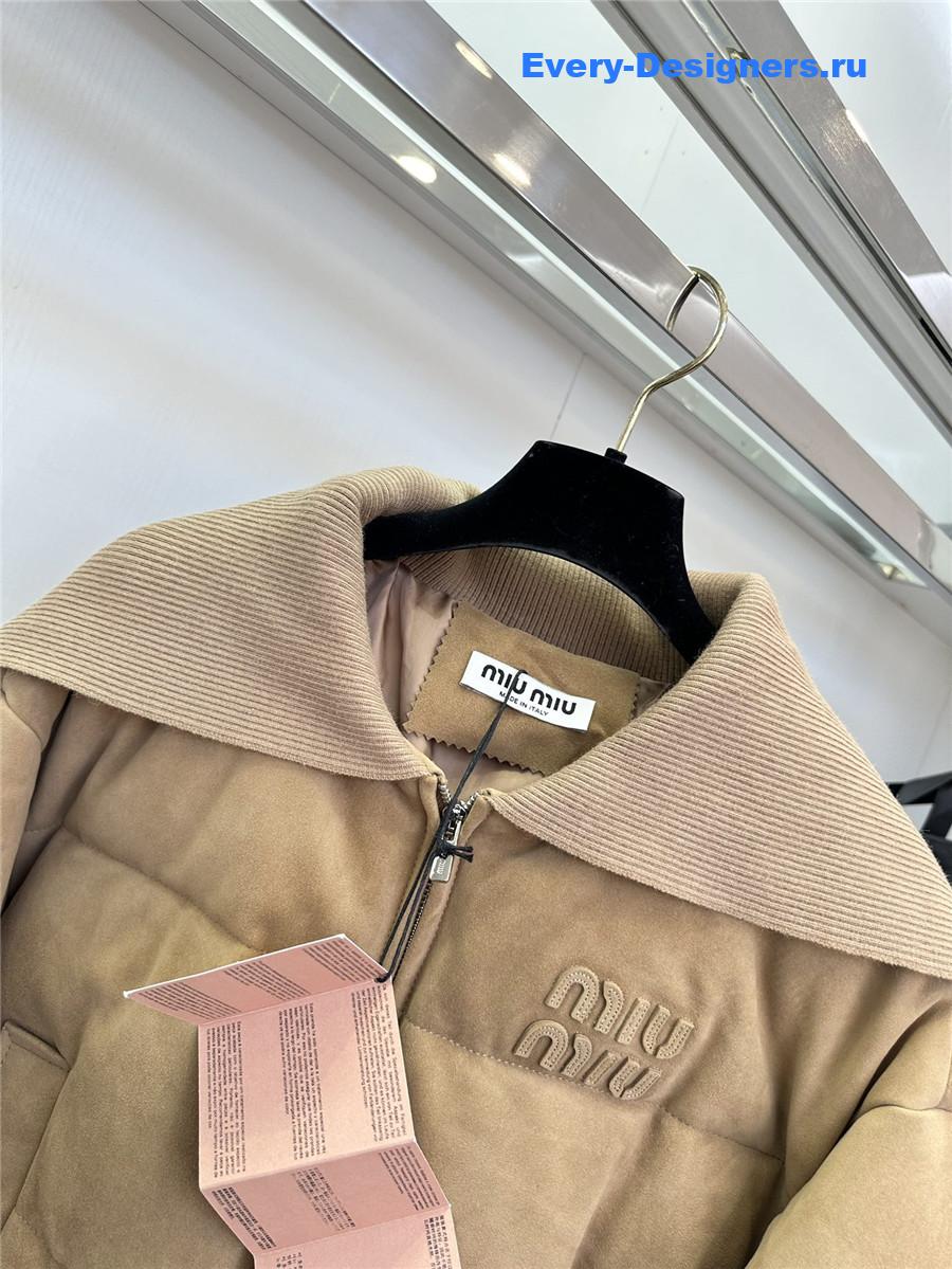 M1um1u maillard patchwork knitted jacket