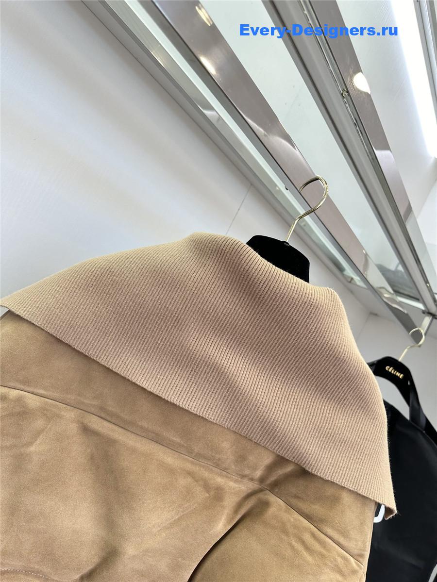 M1um1u maillard patchwork knitted jacket