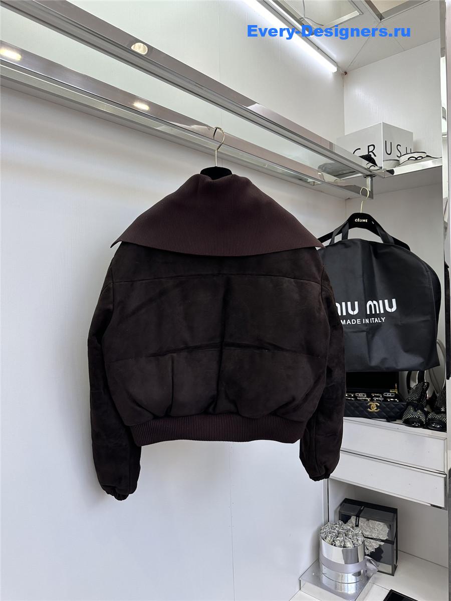 miu miu Maillard patchwork knitted jacket