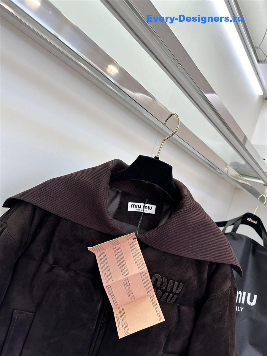 miu miu Maillard patchwork knitted jacket