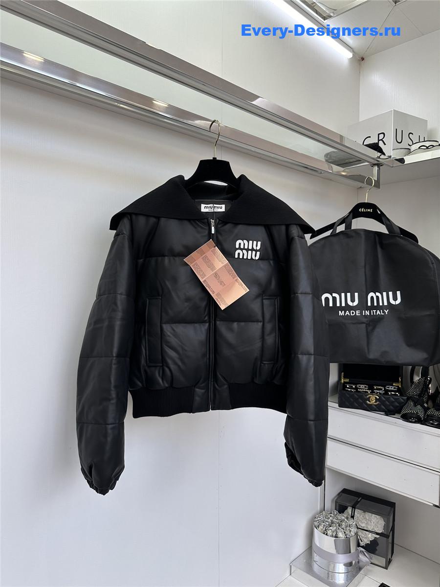 M1um1u maillard patchwork knitted jacket