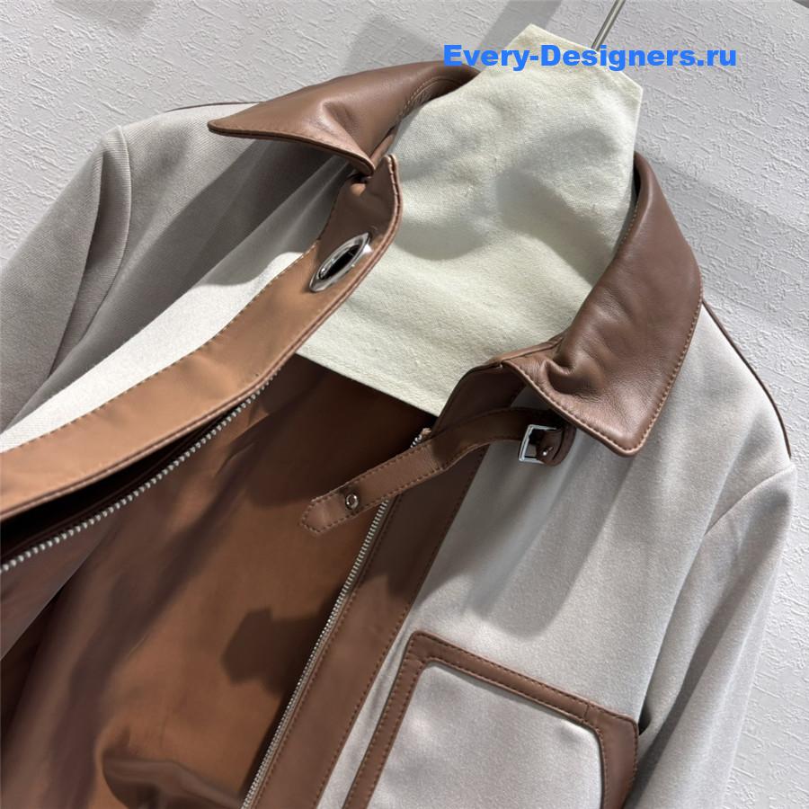 H**me5 short leather trench coat