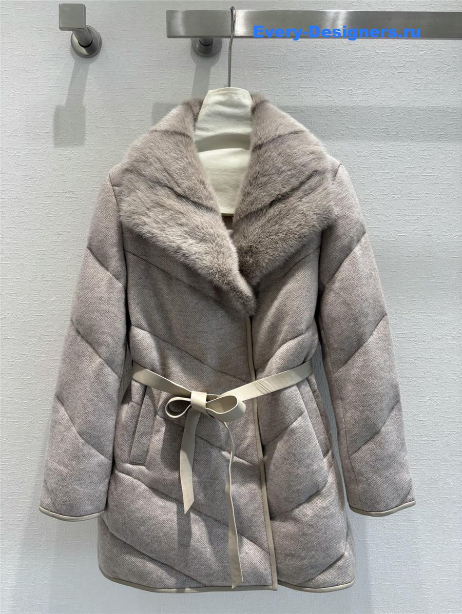 L0r0 P1ana cashmere mink collar goose down jacket