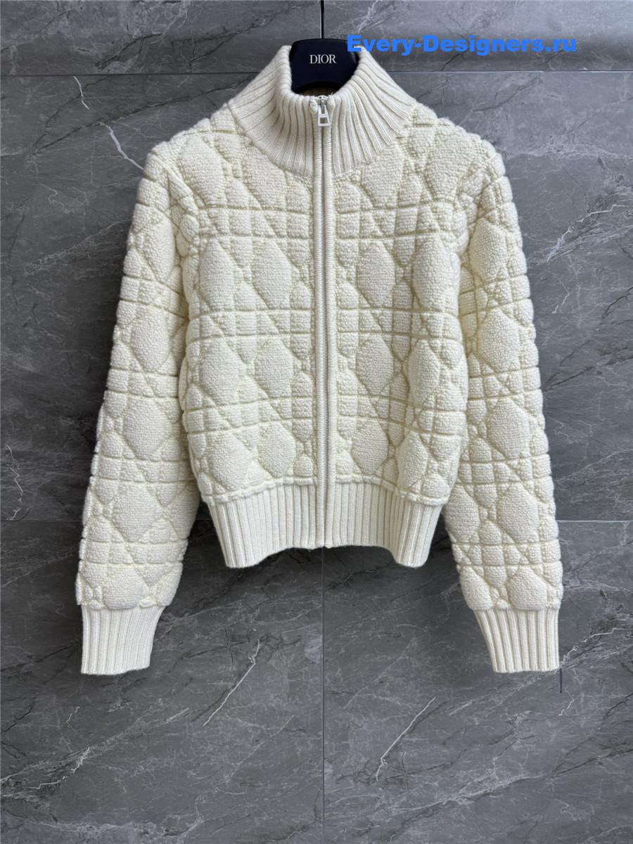 D10r rattan check cardigan