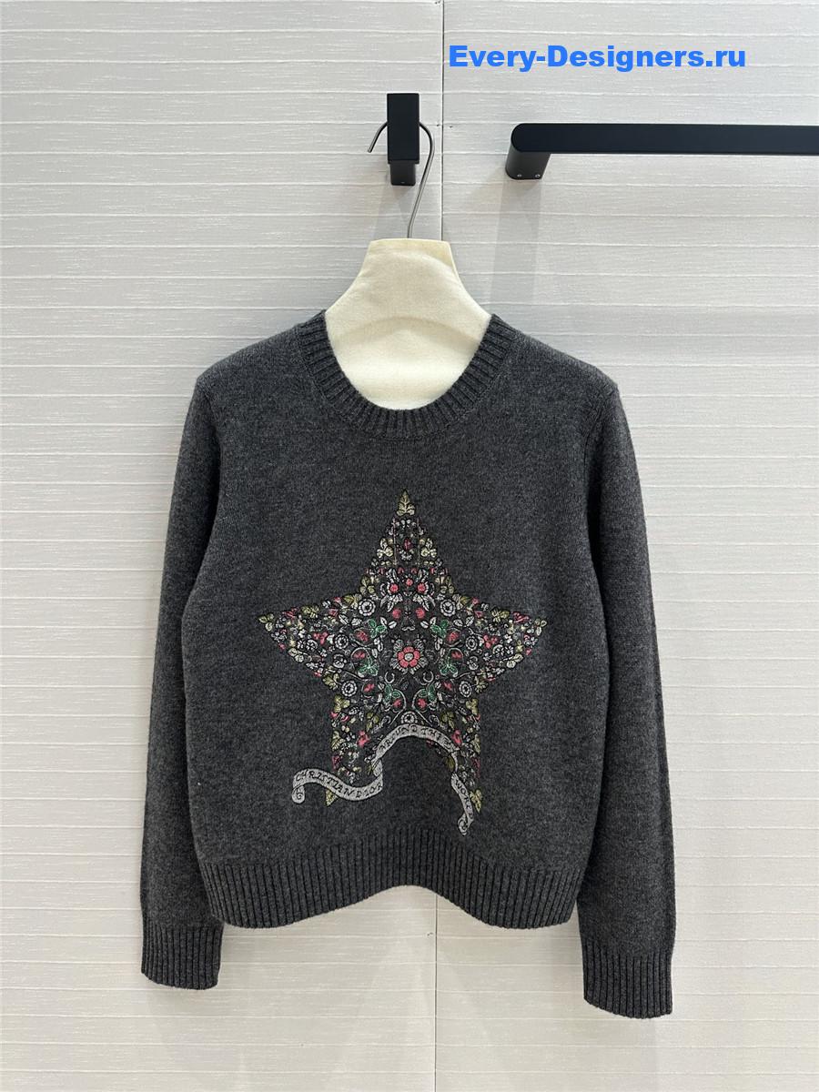 D10r multicolor embroidered sweater grey