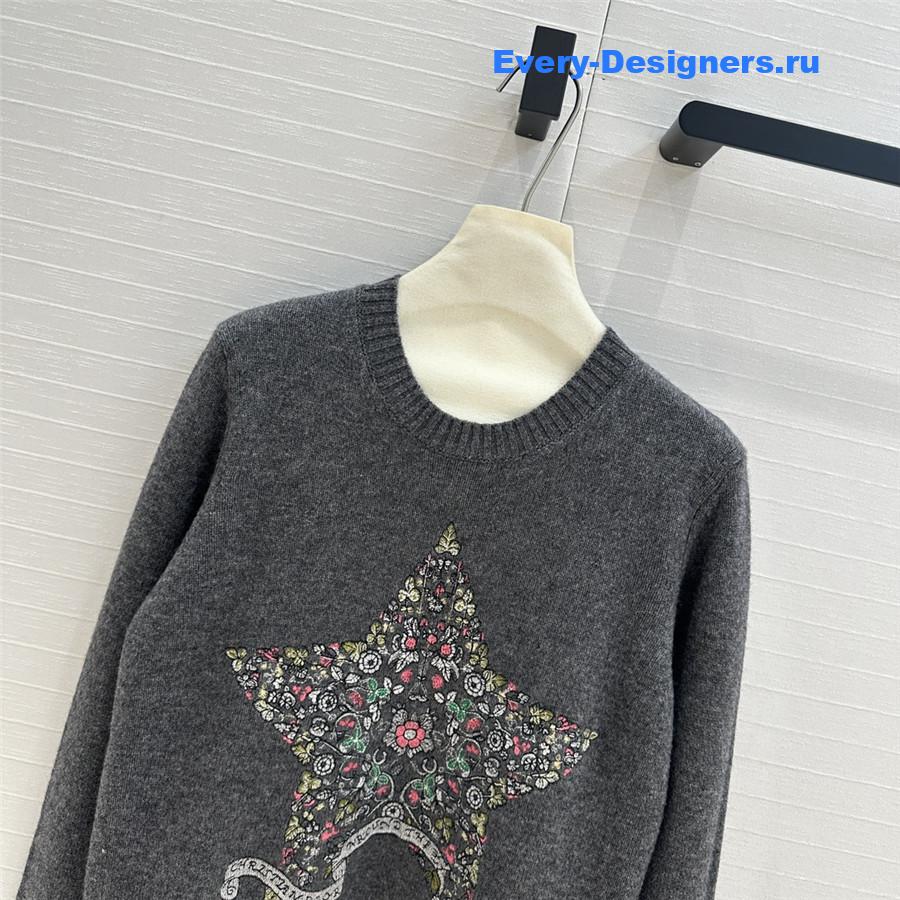 D10r multicolor embroidered sweater grey