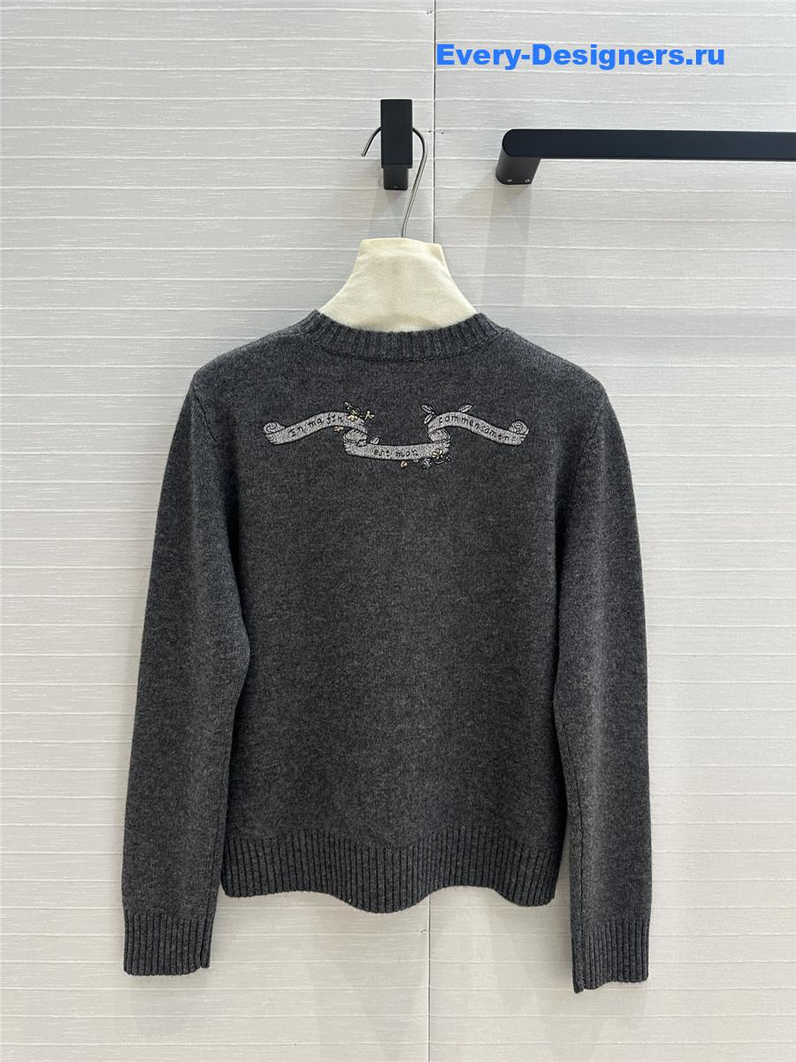 D10r multicolor embroidered sweater grey