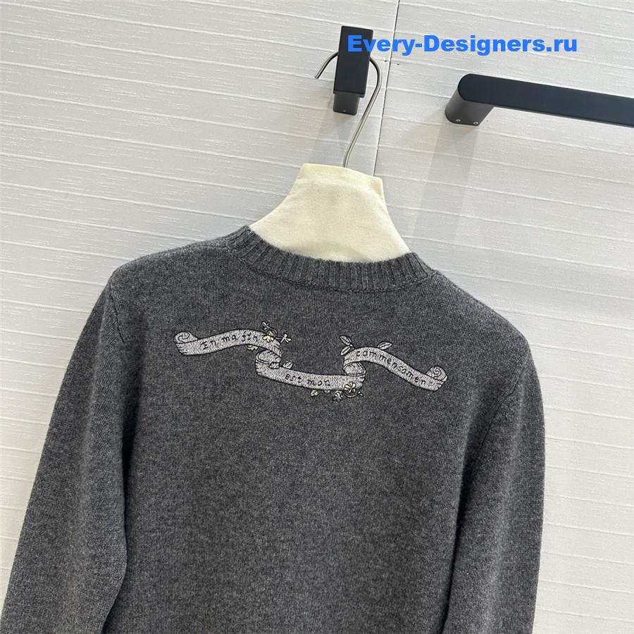 D10r multicolor embroidered sweater grey