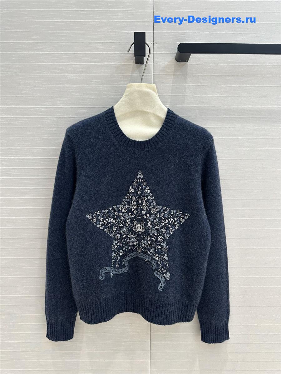 D10r multicolor embroidered sweater blue