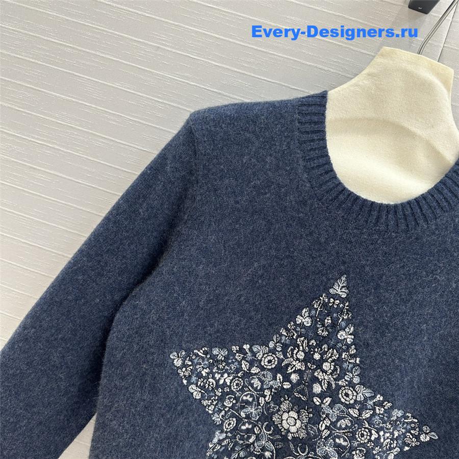 D10r multicolor embroidered sweater blue