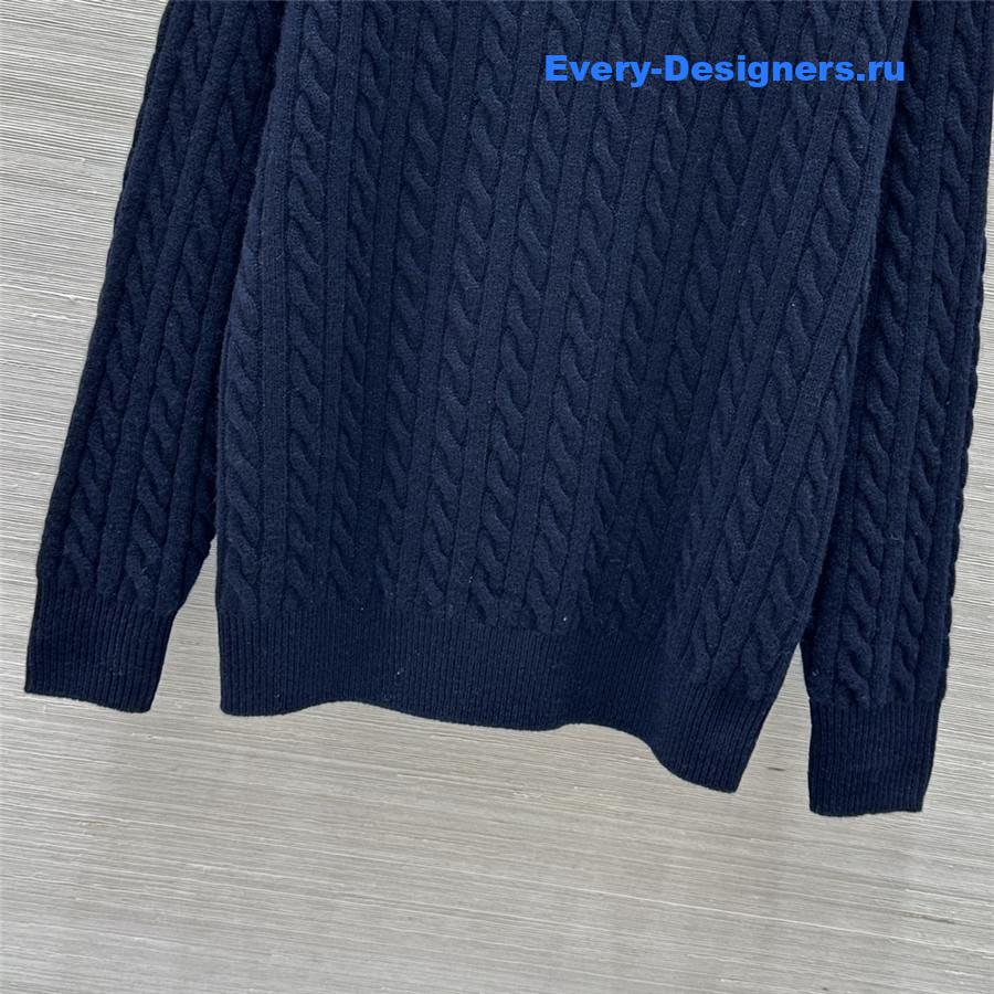 Miu Miu Clinic Knit Polo Shirt Navy